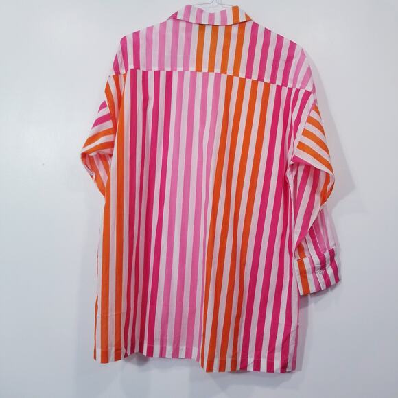 Beach Riot Alexa Sunset Stripes Collared Blouse Swim Cover - Picture 3 of 9